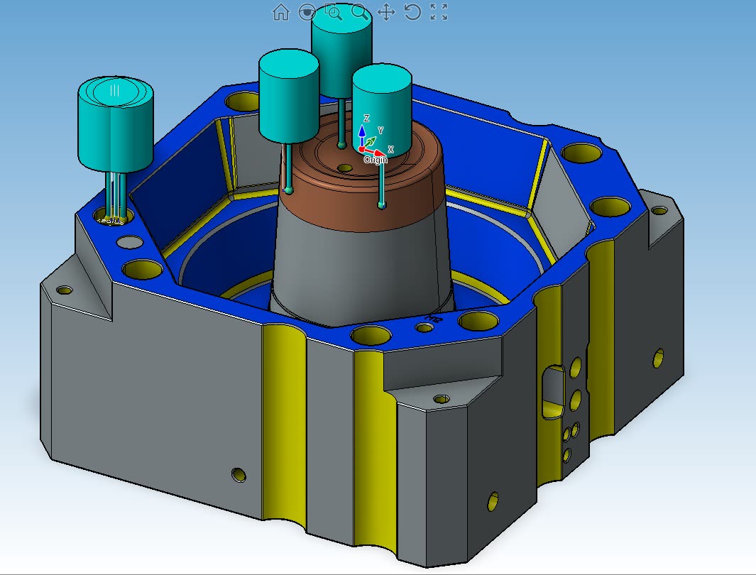 Probing points are marked on the model